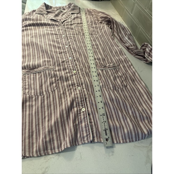 Ugg Australia Women's Laura Sleepshirt Pink Purple Stripes‎ Pockets  Size XL - Picture 12 of 14